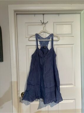 Others Follow Blue Lace Back Sun Dress